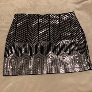 Express Sequin Stretch Pull On Skirt